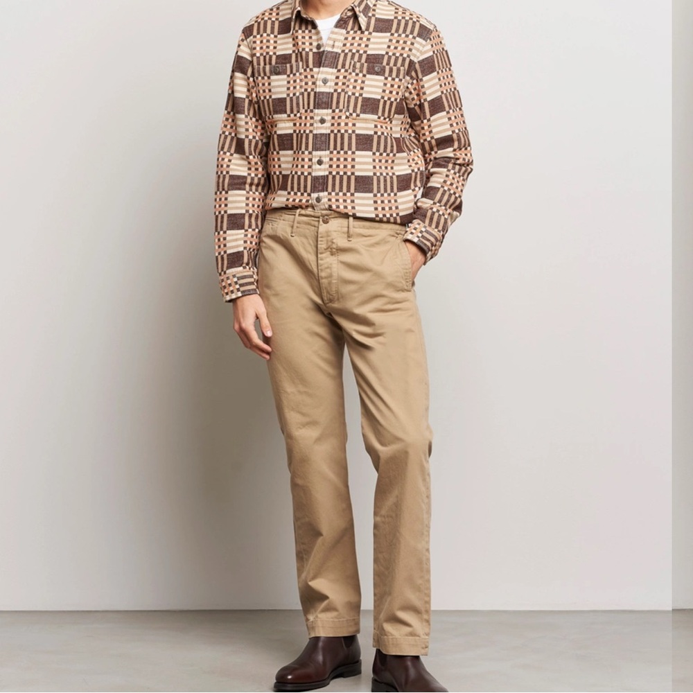RRL Officers Flat Pant New Military Khaki, 32/32
Double RL